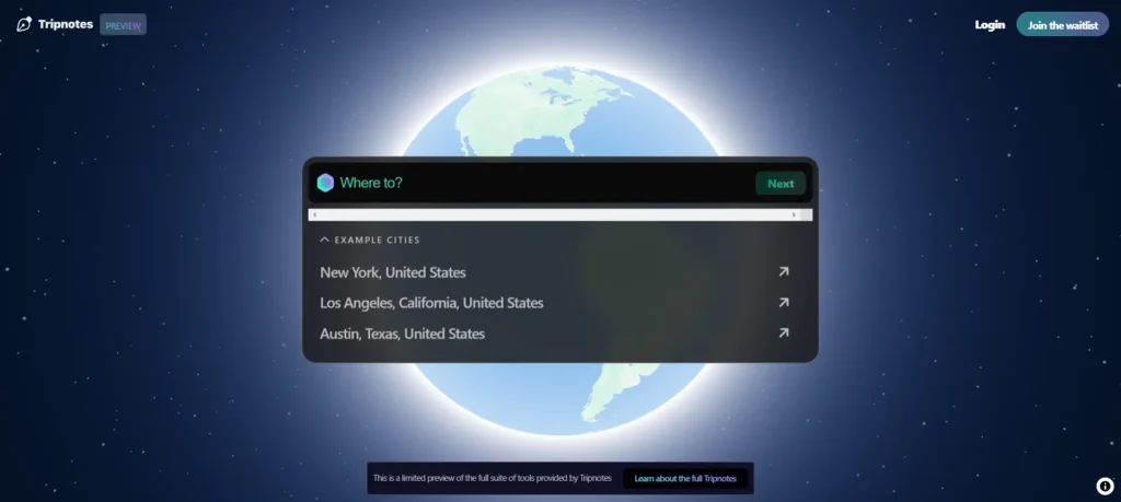 tripnotes ai travel planner