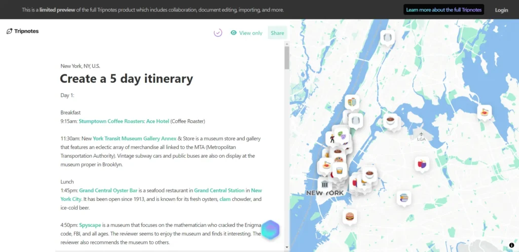 tripnotes ai travel planner