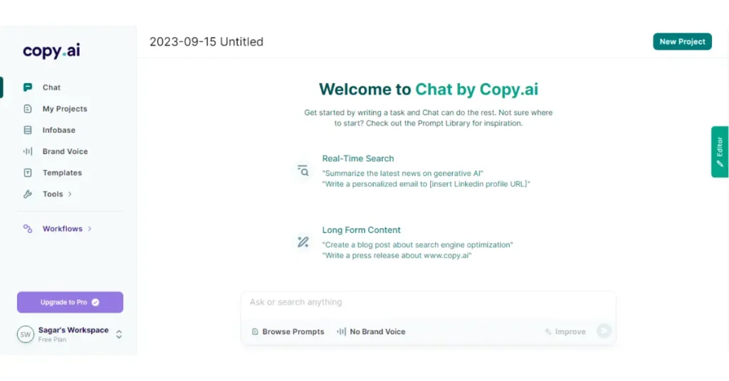 artificial intelligence chat bot - copy.ai