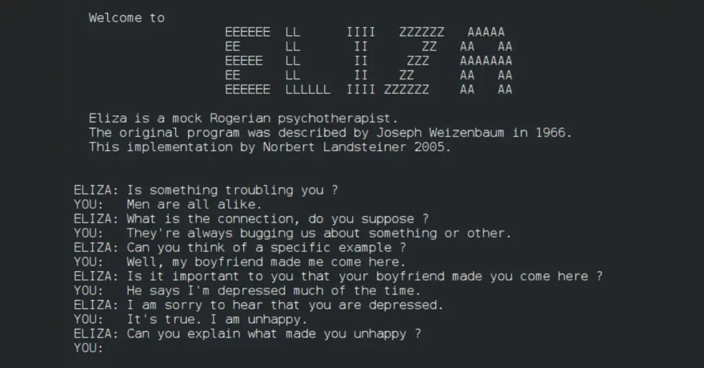 history of chatbots - Eliza Chatbot 